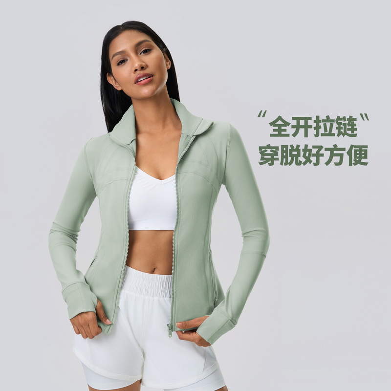 秋冬新款瑜伽运动外套女弹力跑步健身瑜伽服长袖上衣夹克
