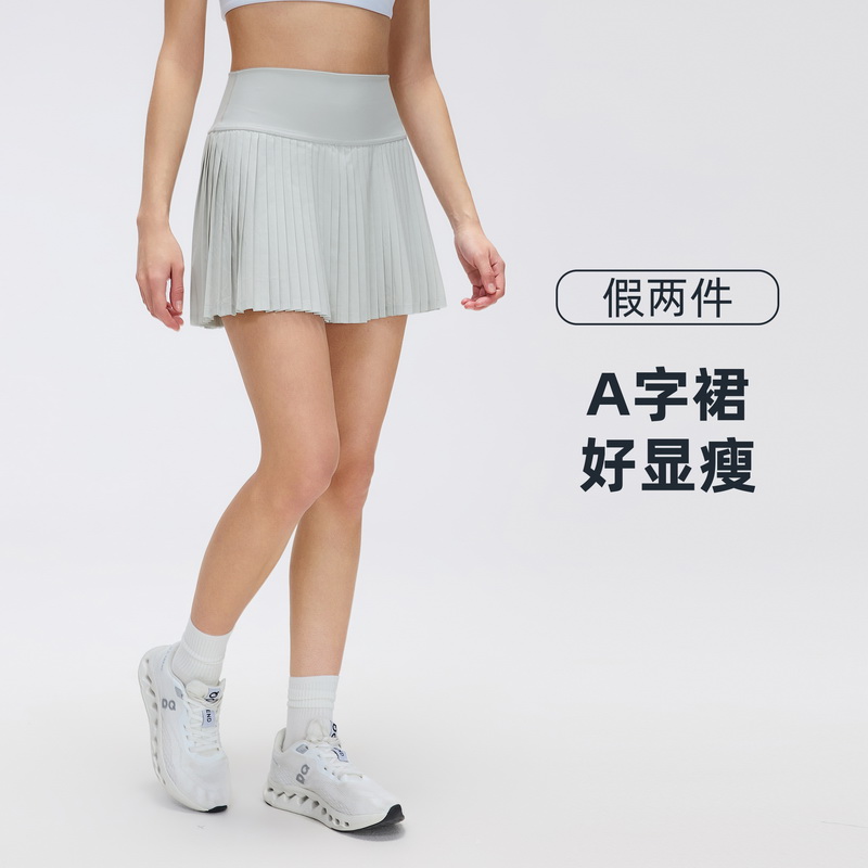 新品水冷降温弹力时尚百褶裙 双层防走光三分运动裤裙